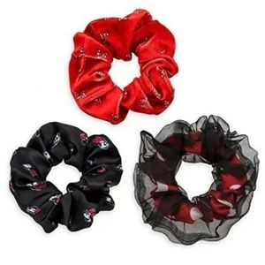 Disney Minnie Mouse Hair Scrunchie Set of 3 Varied Fabrics & Patterns  NWT